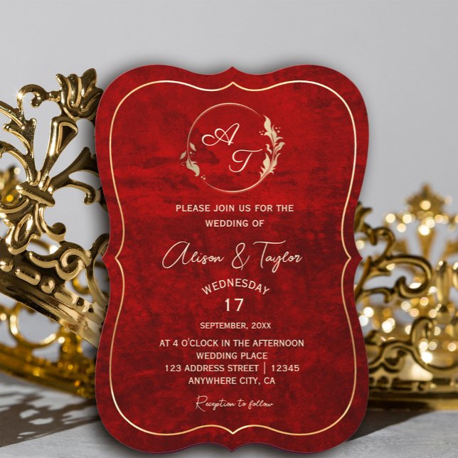 Convite Vermelho Preto Escuro e Negro com Arranhões Convit (Dark Moody Black Red with scratches Invitation #redgold #luxuryinvitation #royalred)