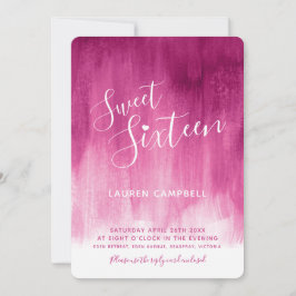 Convite Vermelho rosa, arte moderna, doce dezesseis convit