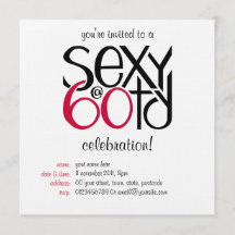 Convite vermelho sexy aos 60 anos