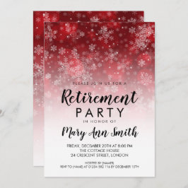 Convite Vermelho Sparkle de Feriado de inverno