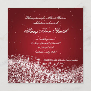 Convite Vermelho Vermelho de Onda Festa de aniversário Do