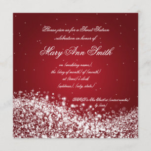 Convite Vermelho Vermelho de Onda Festa de aniversário Doc