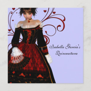 Convite Vermelho Vestido Coração Rodopia Quinceanera