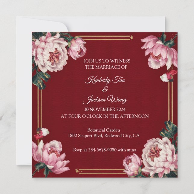 Convite Vermelho Vibrante (Frente)