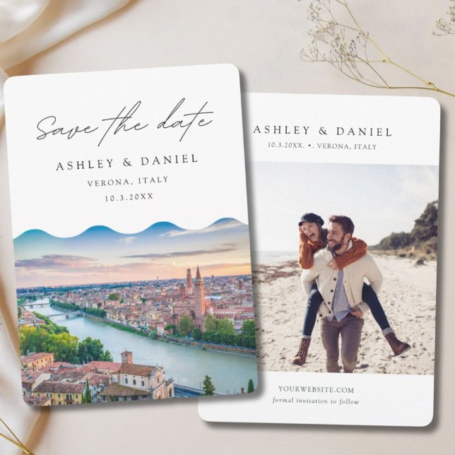 Convite Verona Itália Wedding Save the Date (Verona Italy Wedding Save the Date Invitation
)