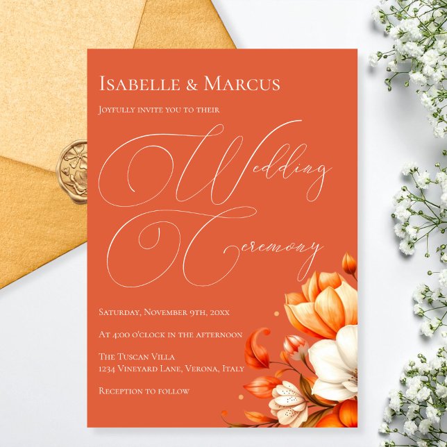 Convite Verona Sunset Floral Wedding (Verona Sunset Floral Wedding Invitation)