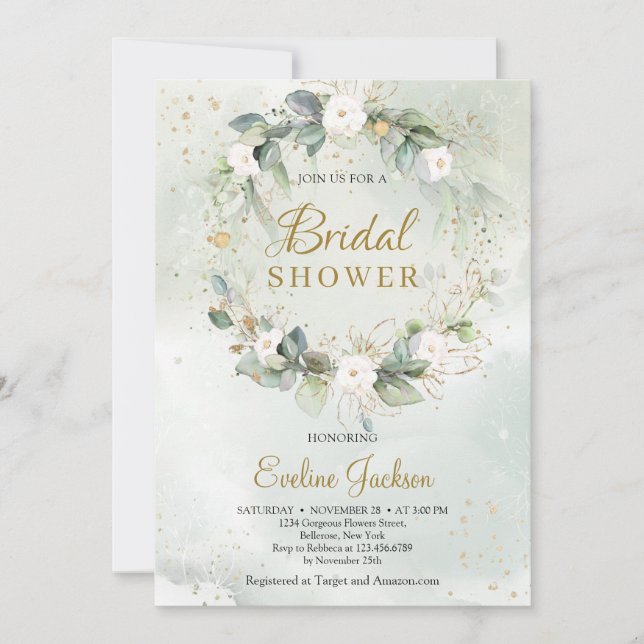 Convite Verrugas brancas, verduras, eucalipto (Frente)