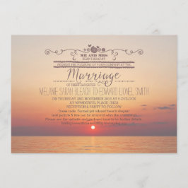Convite Versão 2 Casamento de Destino de Praia Sunset