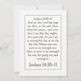 Convite Versículo da Bíblia da Aposentadoria, Josué 14:10-