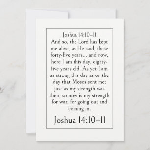 Convite Versículo da Bíblia da Aposentadoria, Josué 14:10-