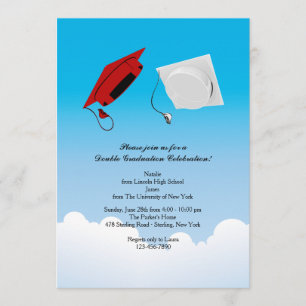 Convite Vertical dobro do lance 3 do chapéu da graduação