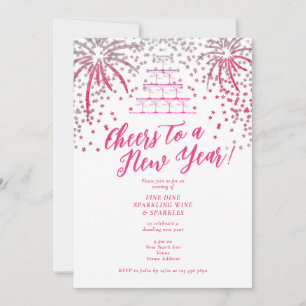 Convite Véspera de ano novo de torre de champanhe Janta co