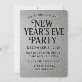 Convite Véspera de Ano Novo do Lágrimo Elegante