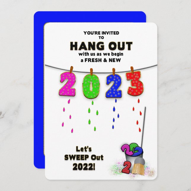 Convite Véspera de ano novo Fresca Única e Novo Grupo Colo (Frente/Verso)