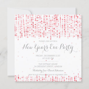 Convite Véspera de ano novo Party - Estrela de Confetti V