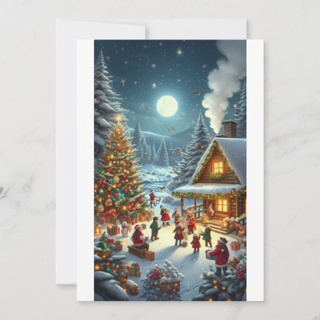 Convite Véspera de Natal "Cozy"" (Frente)