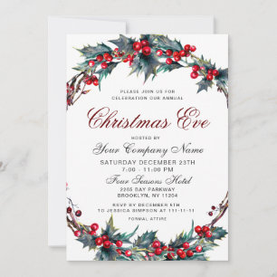 Convite Véspera de Natal da Mistletoe Wreath