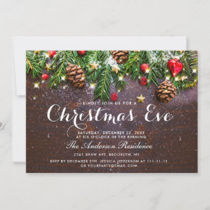 Convite Véspera de Natal de Feriado Russo do Filial Pine
