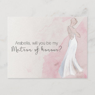 Convite Vestido Aquarela "Você será minha madrinha de casa
