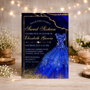 Convite Vestido Azul com Lantejoulas com Glam de Ágata Dou