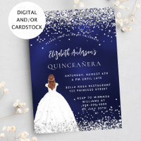 Vestido azul de marinho de Quinceanera