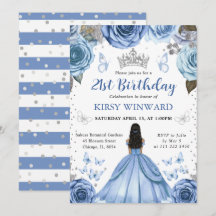 Vestido Azul Princesa de Pele Morena Aniversário
