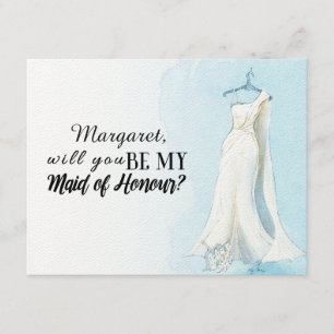 Convite Vestido azul "você será minha empregada doméstica