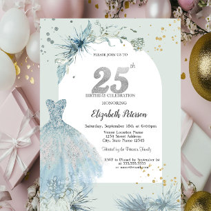 Convite Vestido Chique Inverno Aniversário de 25 Anos