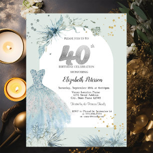 Convite Vestido Chique Inverno Aniversário de 40 anos