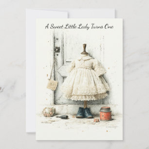 Convite Vestido com Babados Shabby Chic e Perfume para 1º