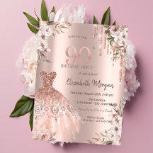 Vestido com Brilho Dourado Rosa e Gotas Florais pa
