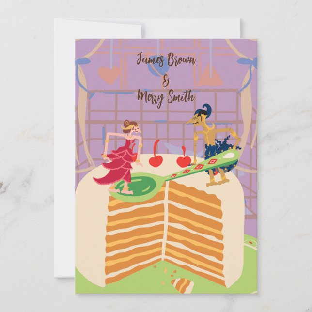 Convite Vestido de Amor, tire o casamento da mordida mais  (Frente)