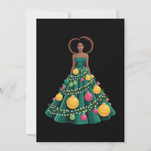 Convite Vestido de Árvore de Natal Luzes de Natal Mulher A