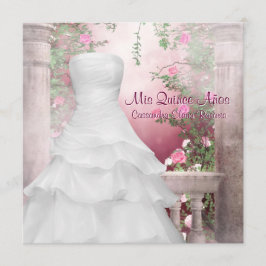 Convite Vestido de Baile Rosa Quinceanera