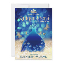 Vestido de borboleta de ouro azul Quinceañera