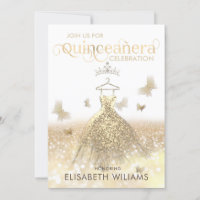 Vestido de brilho Dourado ombre tiara Quinceañera