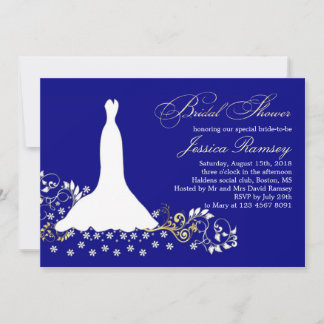 Convite Vestido de casamento branco, espirros no Chá de pa