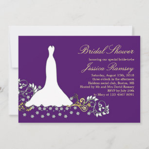 Convite Vestido de casamento branco, rodar em Chá de pane
