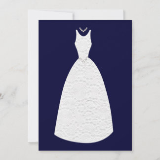 Convite Vestido de Casamento Branco Vintage do Chá de pane