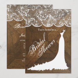 Convite Vestido de Casamento Elegante e rendas na Madeira