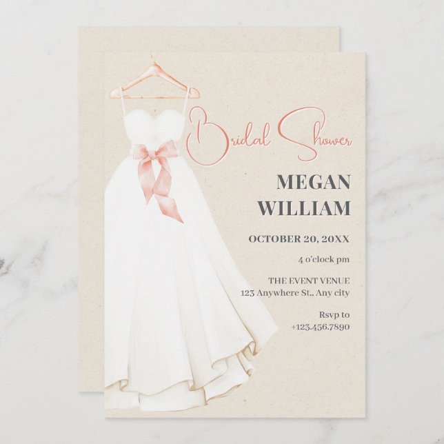 Convite vestido de chá de panela (Frente/Verso)