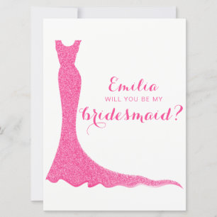 Convite Vestido de madrinha cintilante