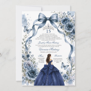 Convite Vestido de Marinha Quinceañera 15 Anos Tiara Princ