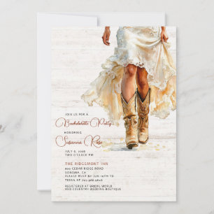Convite Vestido de Noiva Botas de Cowgirl Despedida de Sol