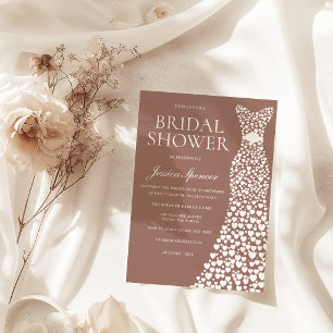 Convite Vestido de Noiva Branco Argila Chuveiro de Noiva