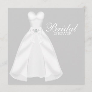 Convite Vestido de Noiva Branco Chuveiro de Noiva