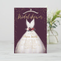 Vestido de Noiva Elegante Dourado Borgonha Chuveir