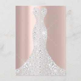 Convite Vestido de Noiva Faísca Rosa VIP Rosa Diamante