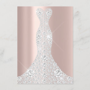 Convite Vestido de Noiva Faísca Rosa VIP Rosa Diamante