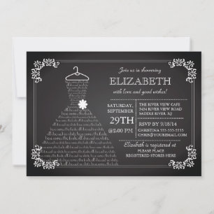 Convite Vestido de Noiva Moderno para Chá de Panela